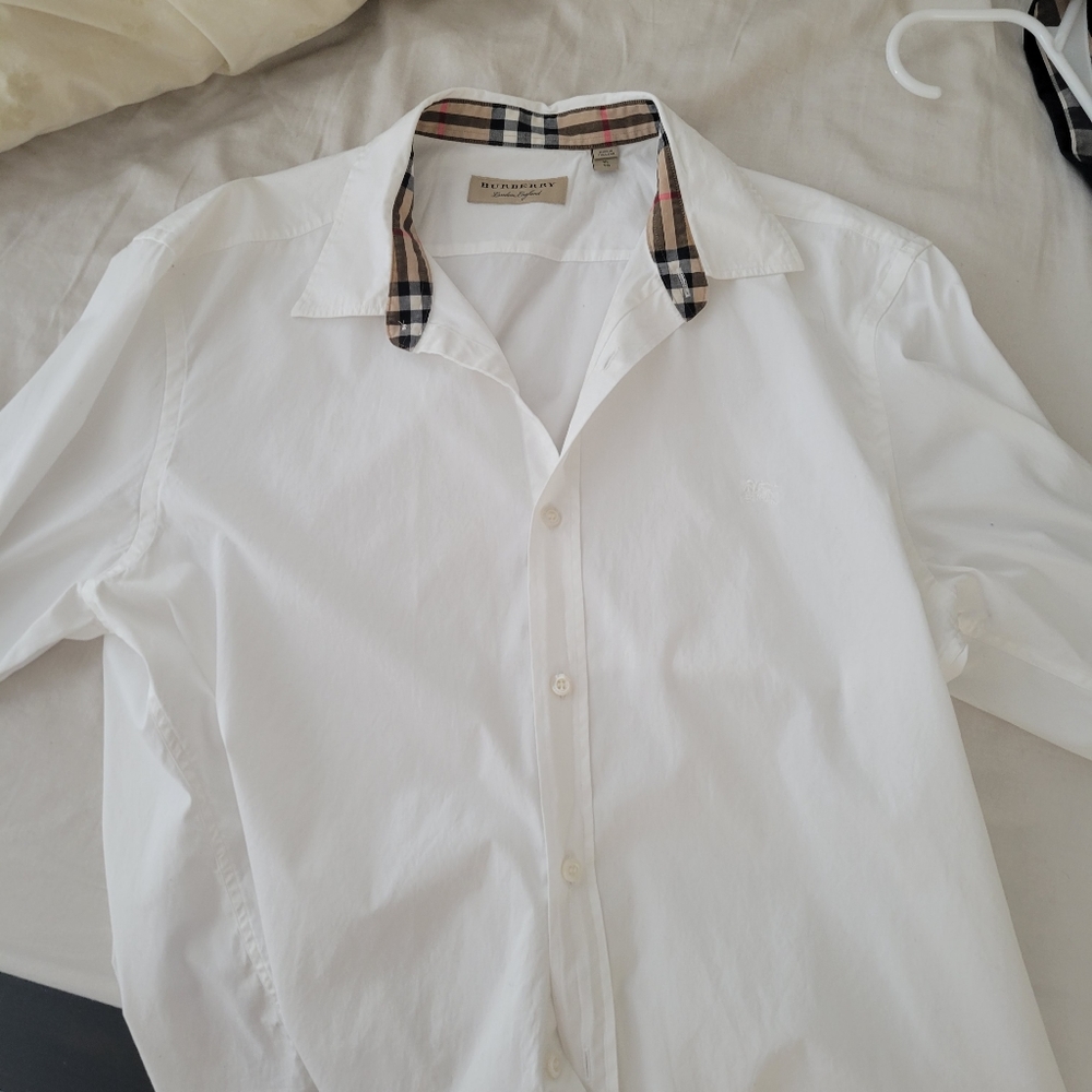 White burberry shirt